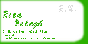 rita melegh business card